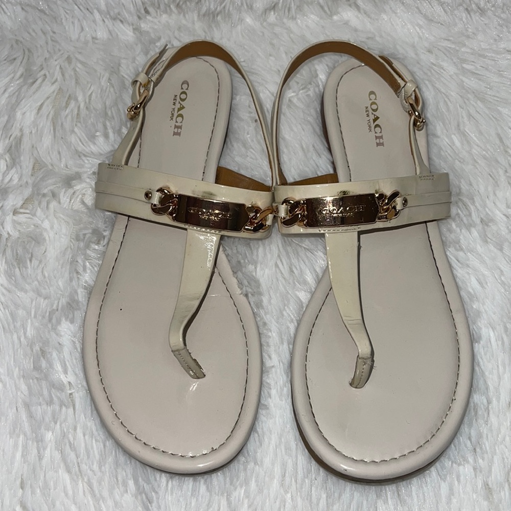 Women Coach cream color sandals size 8.5